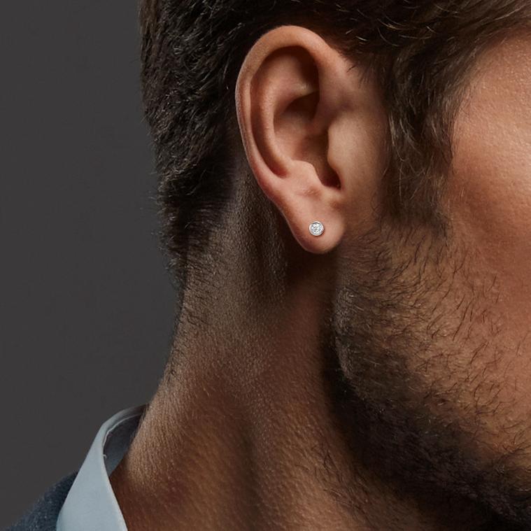 Stud earrings 9k White Gold Zirconia 2 Stones Ø2.9 mm