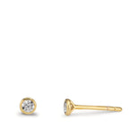 Pendientes Oro amarillo de 375/9K Circonita 2 piedras Ø3.5 mm