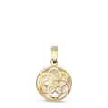 Pendentif Or jaune 18K nacre Fleur de vie Ø10 mm