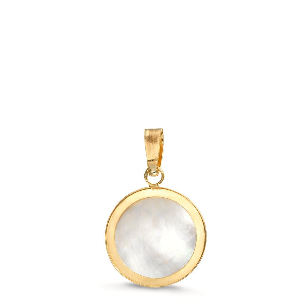 Pendentif Or jaune 18K nacre Fleur de vie Ø10 mm