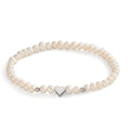 Bracciale Acciaio inossidabile Perla coltivata d'acqua dolce 5-5.5 mm Cuore