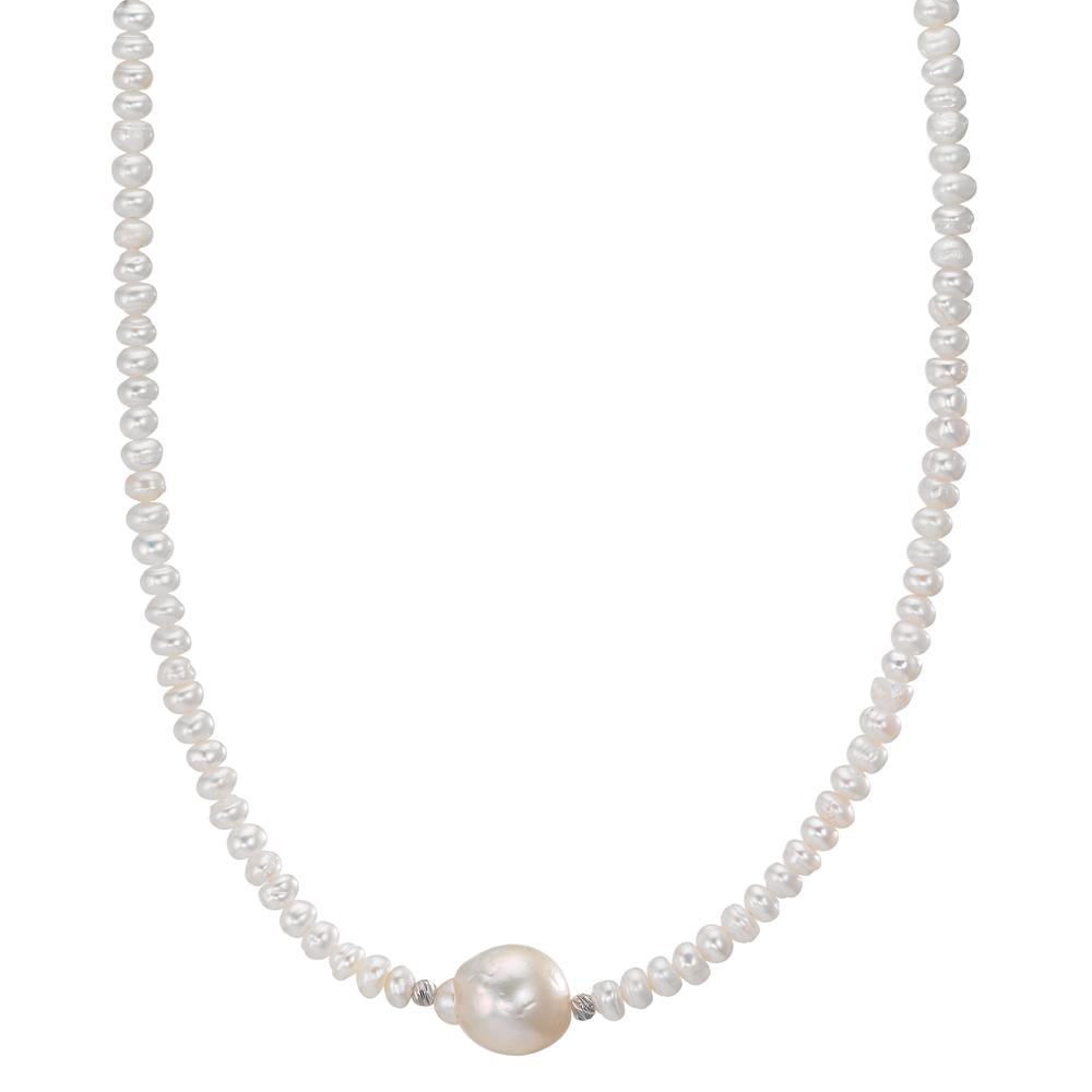 Collier Edelstahl Süsswasserzuchtperlen, 4 mm 43 cm