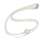 Collier Edelstahl Süsswasserzuchtperlen, 4 mm 43 cm