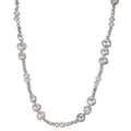 Collana Acciaio inossidabile Cristallo argento Perla coltivata d'acqua dolce argento 46 cm