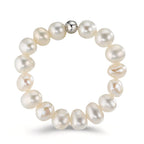 Bague Acier inoxydable perle d'eau douce, 4.5 mm