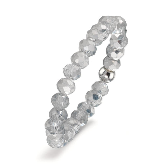 Bague Acier inoxydable Cristal argent, 3 mm