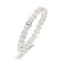 Ring Stainless steel Crystal White, 3 mm