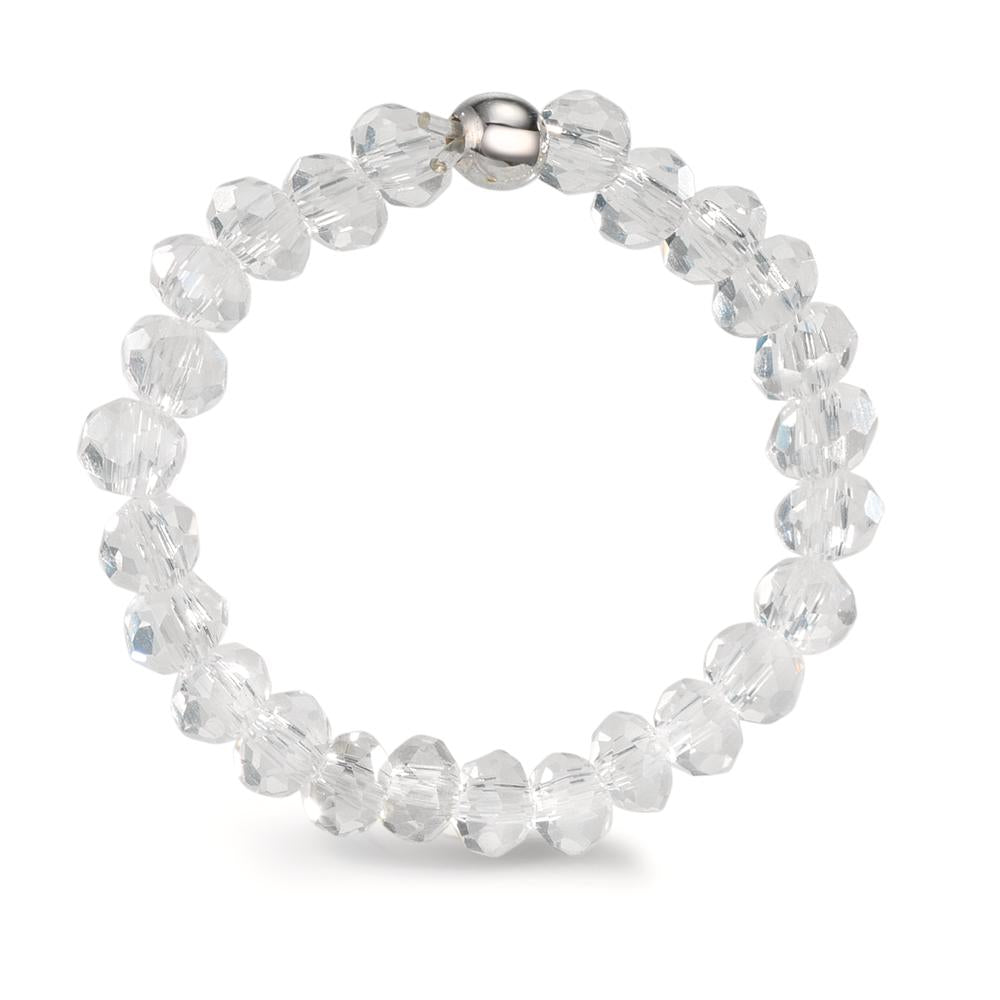 Ring Stainless steel Crystal White, 3 mm