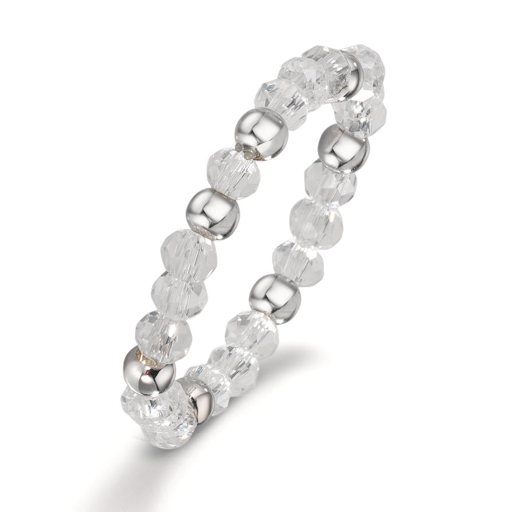 Ring Stainless steel Crystal White, 3 mm