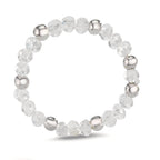 Bague Acier inoxydable Cristal blanc, 3 mm