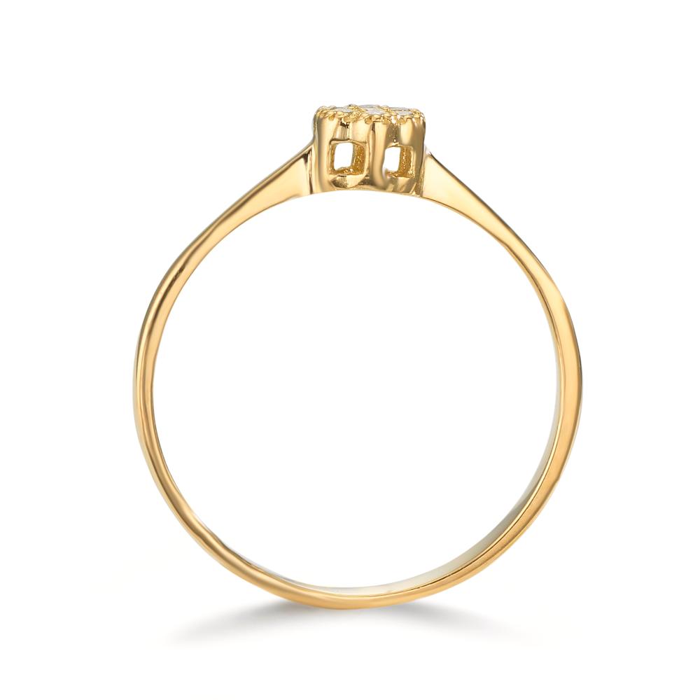 Fingerring 750/18 K Gelbgold Diamant 0.06 ct, 7 Steine, w-si