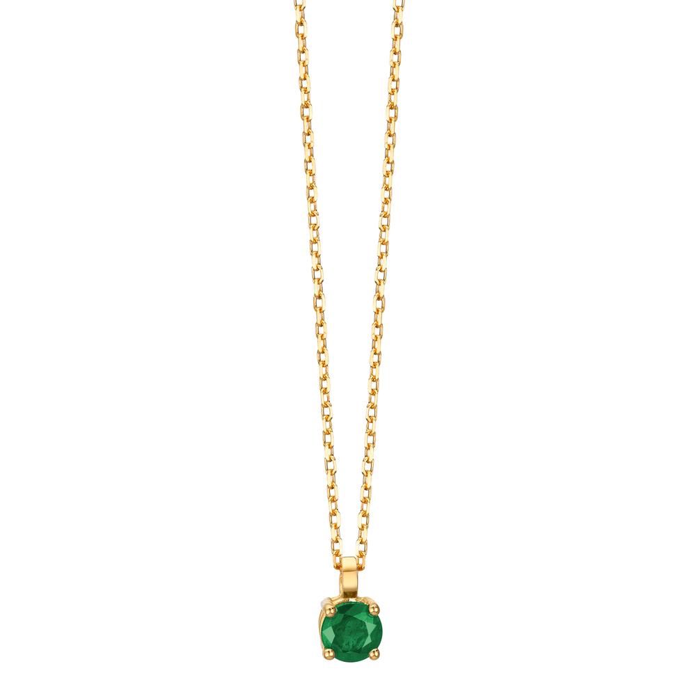 Collier 750/18 K Gelbgold Smaragd 0.22 ct 42 cm
