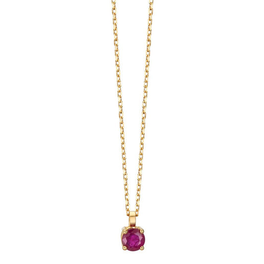 Necklace 18k Yellow Gold Ruby 0.26 ct 42 cm