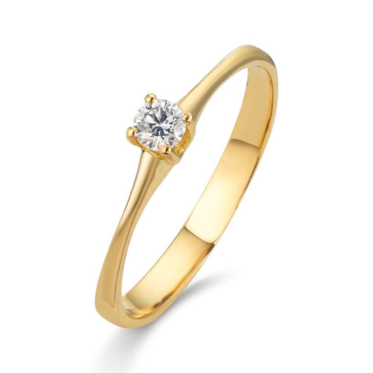 Bague solitaire Or jaune 18K Diamant 0.09 ct, w-si