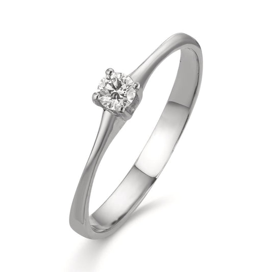 Solitär Ring 750/18 K Weissgold Diamant 0.09 ct, w-si