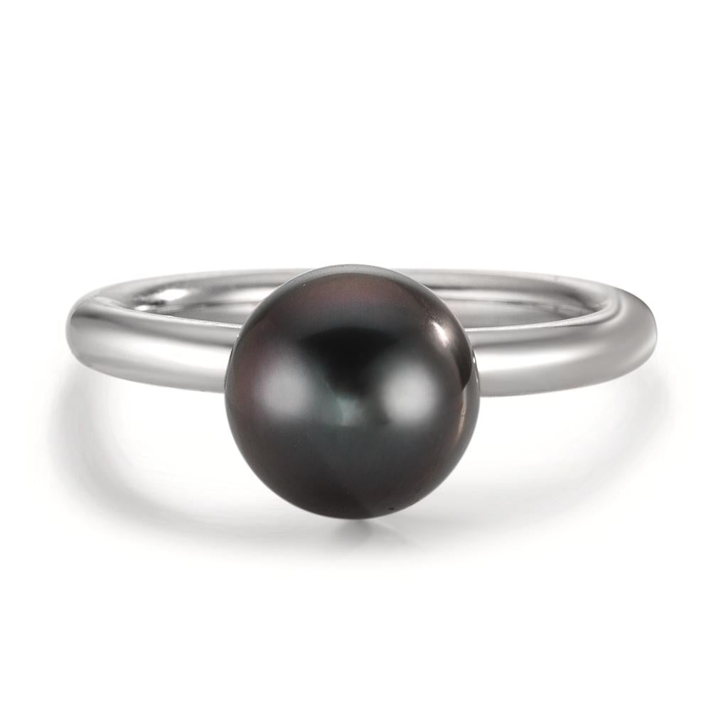 Anillo de dedo Plata Rodio plateado Perla de Tahití 8-9 mm