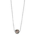 Collier Silber rhodiniert Tahitiperlen, 10 mm 38-50 cm verstellbar