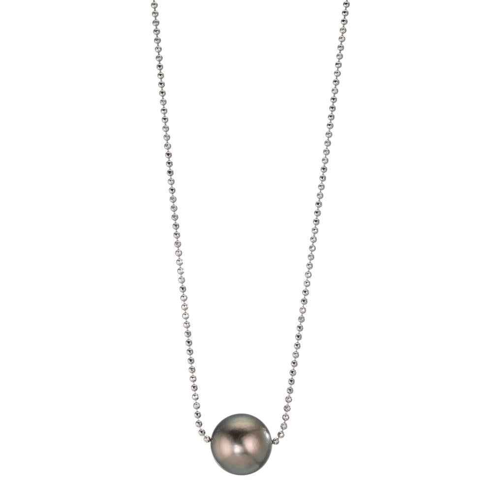 Collier Silber rhodiniert Tahitiperlen, 10 mm 38-50 cm verstellbar