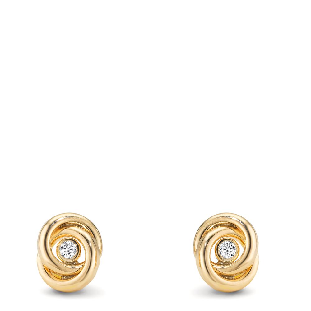 Ohrstecker 375/9 K Gelbgold Zirkonia 2 Steine Ø7 mm