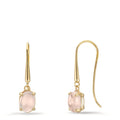 Ohrhänger 375/9 K Gelbgold Quarz rosa, 2 Steine
