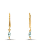 Ohrhänger 375/9 K Gelbgold Topas hellblau, 2 Steine