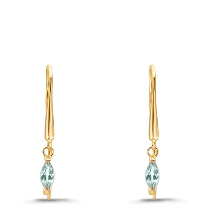 Pendientes Oro amarillo de 375/9K Topacio Azul claro, 2 piedras