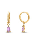Creolen 375/9 K Gelbgold Amethyst 2 Steine
