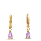 Creolen 375/9 K Gelbgold Amethyst 2 Steine
