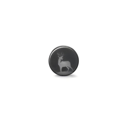 Ohrstecker 1 Stk Edelstahl schwarz IP beschichtet Hirsch Ø8 mm