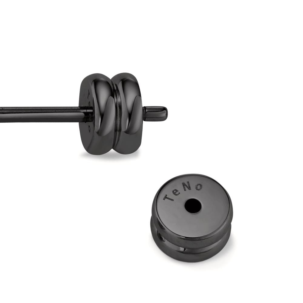 Single stud earring Stainless steel Black IP coated Deer Ø8 mm