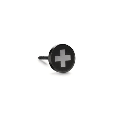 Ohrstecker 1 Stk Edelstahl schwarz IP beschichtet Ø8 mm