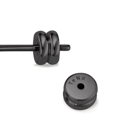 Ohrstecker 1 Stk Edelstahl schwarz IP beschichtet Ø8 mm