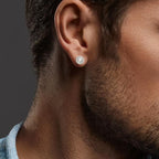 Single stud earring Stainless steel Cross Ø8 mm