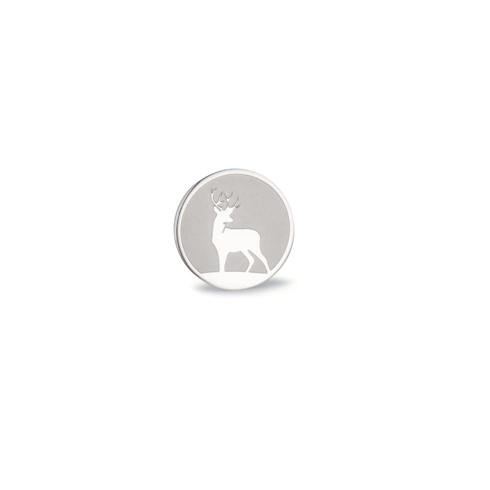 Single stud earring Stainless steel Deer Ø8 mm