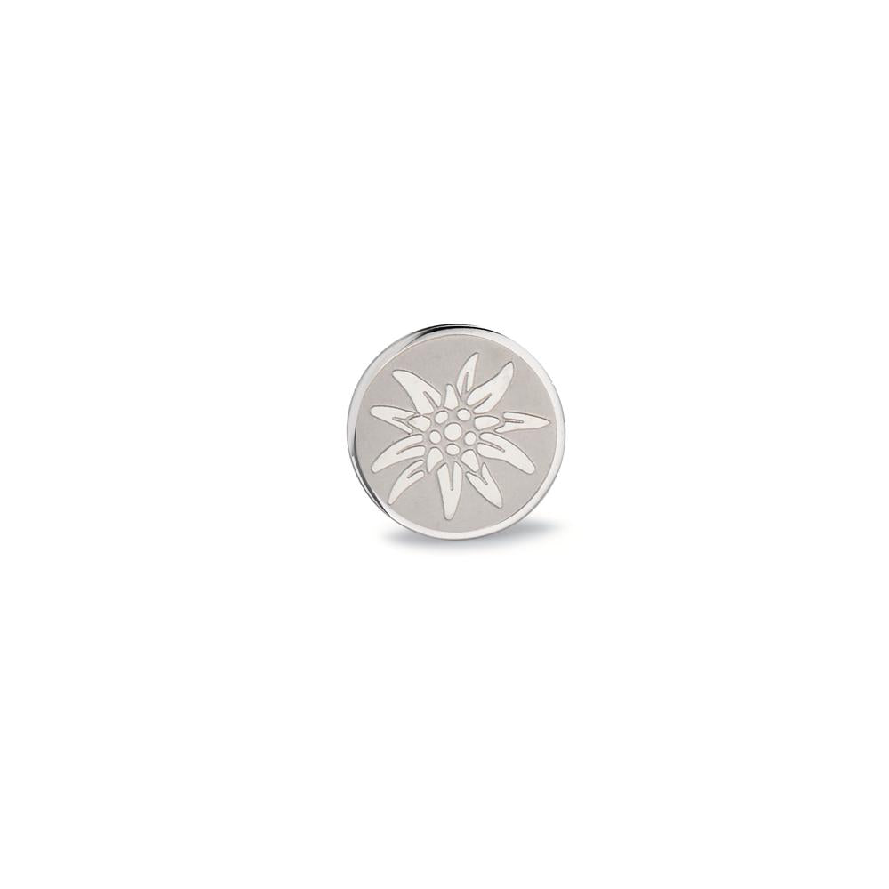 Single stud earring Stainless steel Edelweiss Ø8 mm