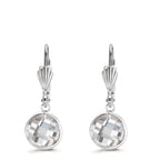 Pendant d'oreilles Antiallergique Zircone blanc, 2 Pierres, 8 mm