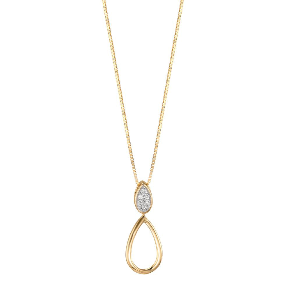Anhänger 750/18 K Gelbgold Diamant 0.03 ct, 6 Steine, w-pi1
