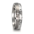 Alliance Acier inoxydable, Titane Diamant 0.05 ct, 5 Pierres, w-si