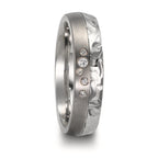 Alliance Acier inoxydable, Titane Diamant 0.05 ct, 5 Pierres, w-si