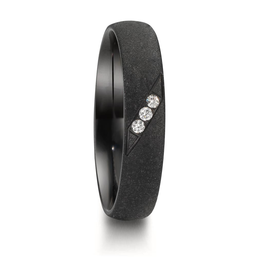 Partnerring zirkonium diamant 0.045 ct, 3 stenar, w-si