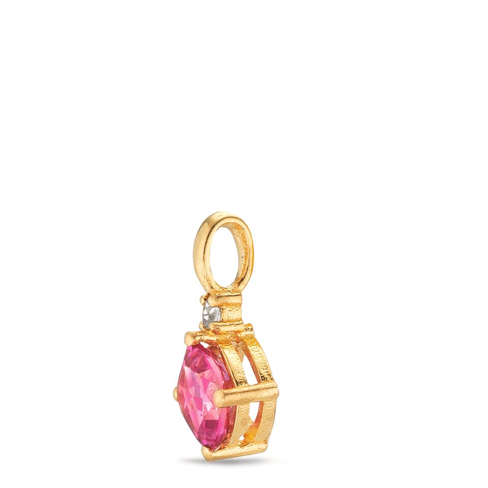Hängsmycke 750/18 K gult guld topas rosa, topas vit Ø6.5 mm