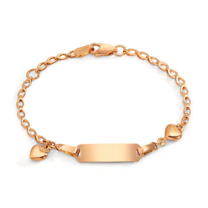 Gravurarmband 750/18 K Rotgold Herz 12-14 cm verstellbar