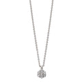 Collana Argento Zirconia 7 pietra rodiato Fiore 38 cm