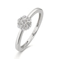 Fingerring Silber Zirkonia 7 Steine rhodiniert