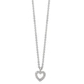 Collier Argent Zircone 16 Pierres Rhodié Coeur 38-42 cm