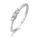 Bague Argent Zircone 3 Pierres Rhodié