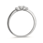 Bague Argent Zircone 3 Pierres Rhodié