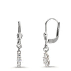 Pendientes Plata Circonita 6 piedras Rodio plateado