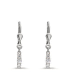 Pendientes Plata Circonita 6 piedras Rodio plateado