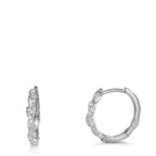 Hinged hoop Silver Zirconia 26 Stones Rhodium plated